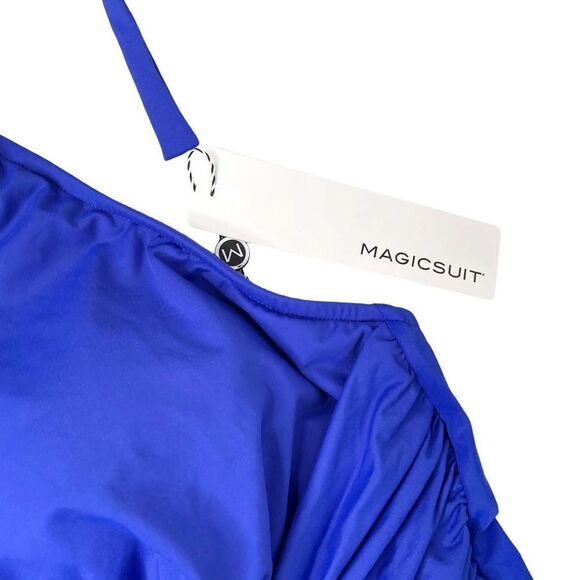 NEW Magicsuit Angelina halter One Piece Swimsuit Sz 14 Cobalt Blue - Picture 7 of 12